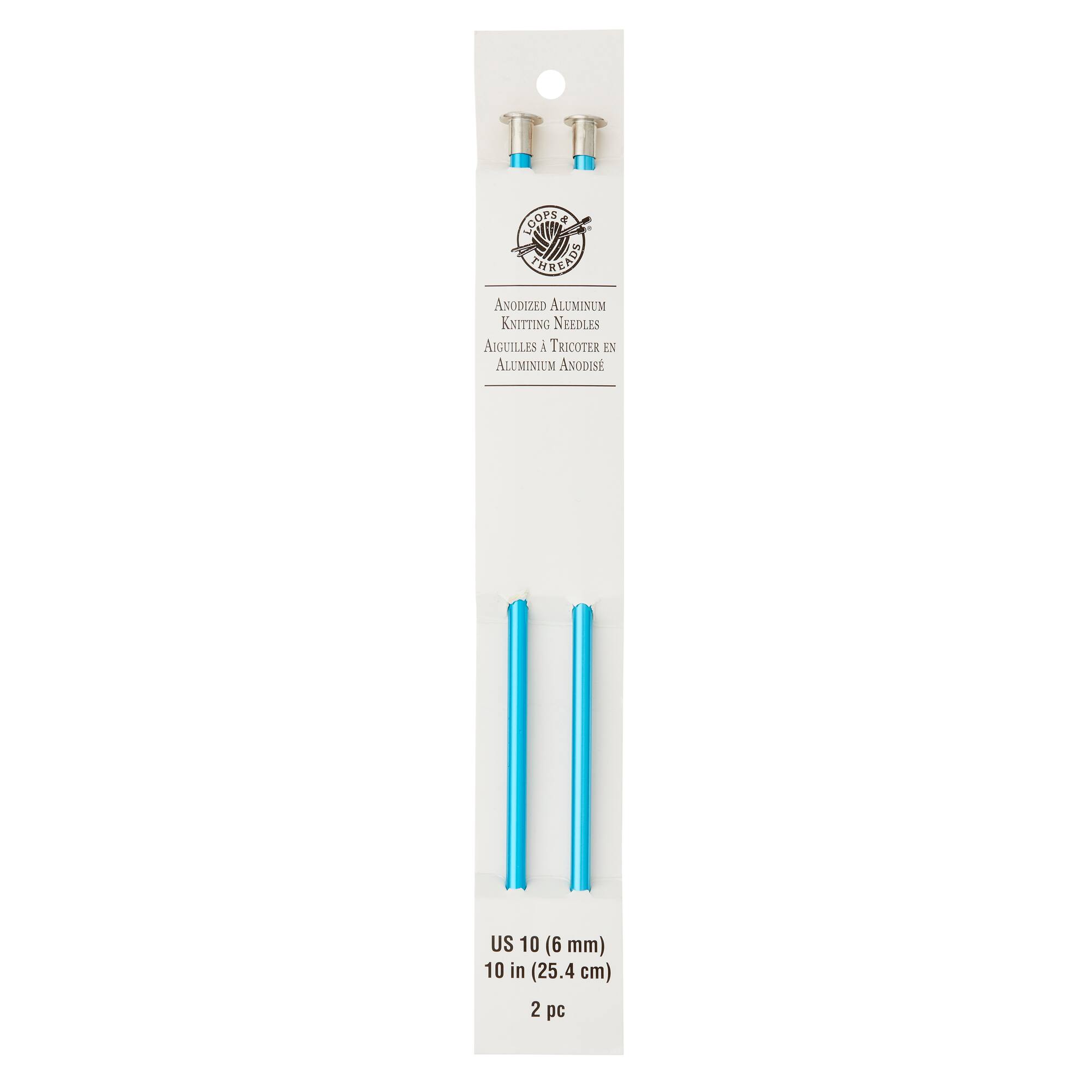 10" Anodized Aluminum Knitting Needles by Loops & Threads